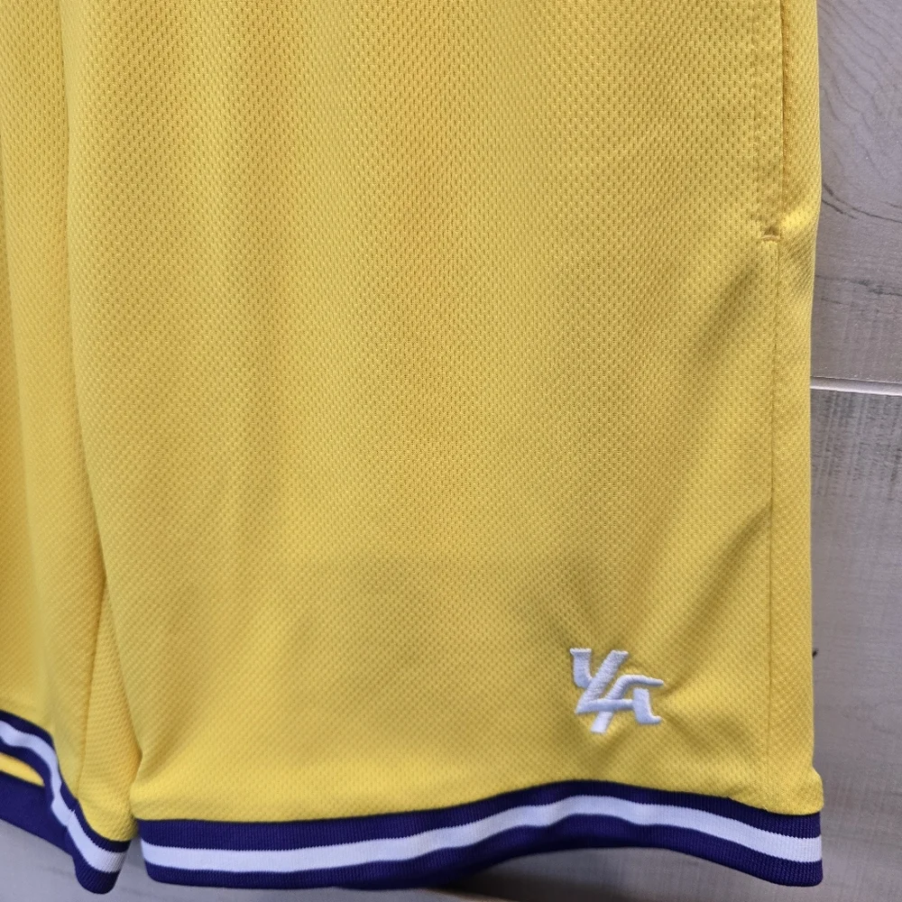 {S} YoungLA x LA Lakers Purple Yellow Shorts